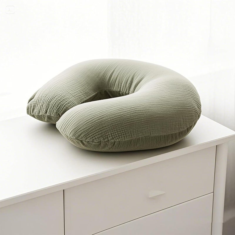 Coreeky Muslin Nursing Pillow Covers, 2 Pack, Soft & Adorable Slipcovers with Zipper Closure, 100% Cotton Covers for Breastfeeding Pillows (Pistachio) - Image 2